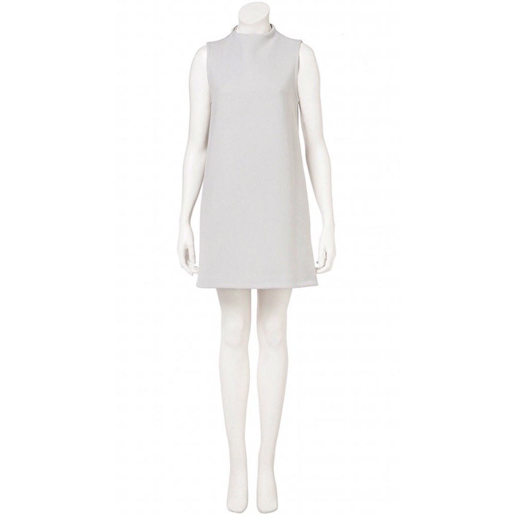 Topshop Boutique Gray High Neck Swing Dress Mod 60
